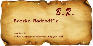 Brczko Radomér névjegykártya